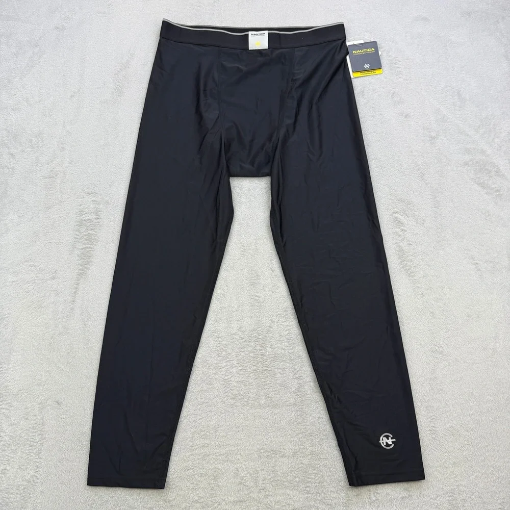 Nautica Competition Leggings Mens Large‎ Black Max Impact Underwear Performance